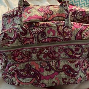 Vera Bradley - Pink Weekender with makeup bag